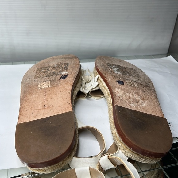Pour La Victoire Sz 8 Women's Pica Espadrille White Leather Flat Sandals - Picture 7 of 10